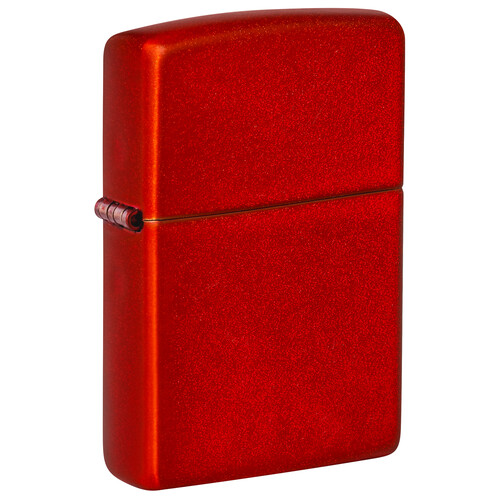Зажигалка ZIPPO классическая с металлизированным красным покрытием | Classic Metallic Red, латунь/сталь, красная, матовая, 38x13x57 мм