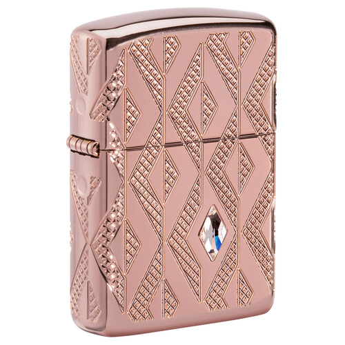 Зажигалка ZIPPO Armor® Геометрическая с покрытием розовое золото | Geometric Rose Gold, латунь/сталь, розовое золото, 38x13x57 мм