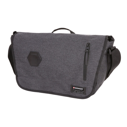 Сумка наплечная WENGER 13'', cерая, ткань Grey Heather/ полиэстер 600D PU, 42х13х26 см, 14 л