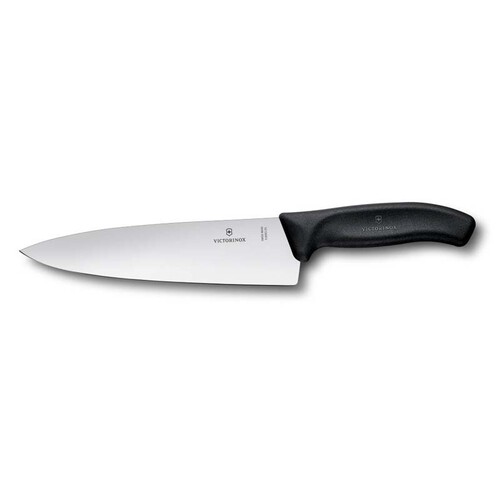 Нож разделочный VICTORINOX SwissClassic, широкое лезвие 20 см, чёрный, в картонном блистере