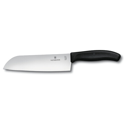 Нож сантоку VICTORINOX SwissClassic, 17 см, чёрный, в картонном блистере