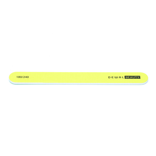 Пилка Dewal Beauty для ногтей, прямая зеленая 1,9х17,8 см, 180/240 грит