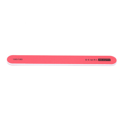Пилка Dewal Beauty для ногтей, прямая красная 1,9х17,8 см, 180/180 грит