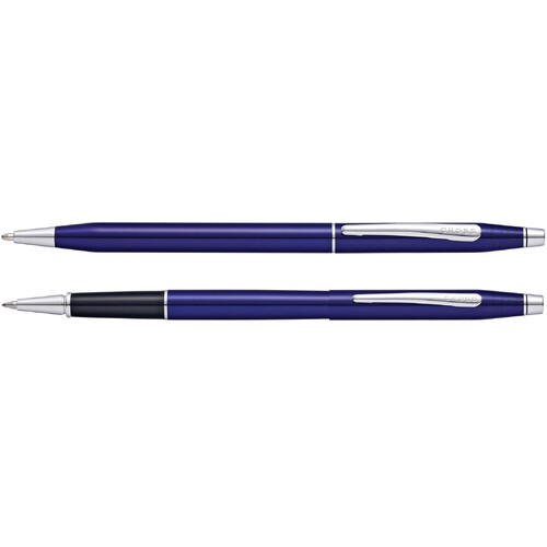 Набор Cross Classic Century Translucent Blue Lacquer: шариковая ручка и ручка-роллер, цвет - синий