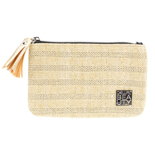 Косметичка Dewal Beauty серия "Рогожка", беж. темный, 20х13,6х1,0