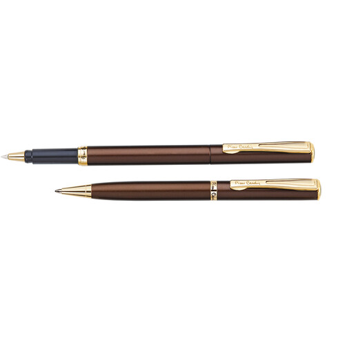Набор Pierre Cardin коллекция «ПАРА | PEN&PEN»: ручка шариковая + роллер. Цвет - коричневый. Упаковка Е или E-1