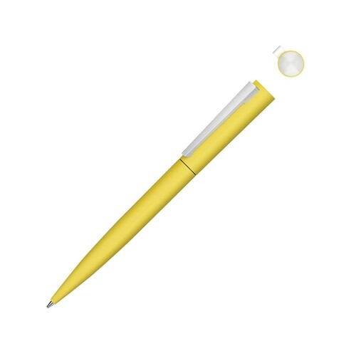 Металлическая шариковая ручка soft touch "Brush gum", желтый