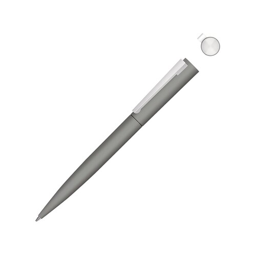 Металлическая шариковая ручка soft touch "Brush gum", серый