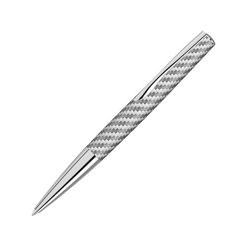 Ручка шариковая металлическая "Elegance" из карбонового волокна, серебристый