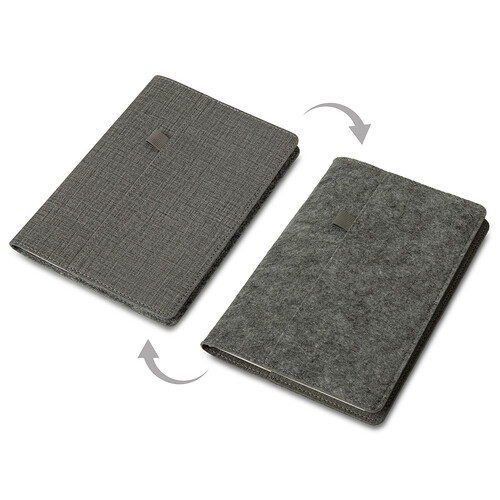 Двустороннее портфолио из рпет-фетра и искусственной кожи "Felt", серый