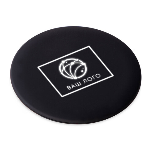 Беспроводное зарядное устройство с подсветкой логотипа "Moon spot", 10 Вт, soft-touch