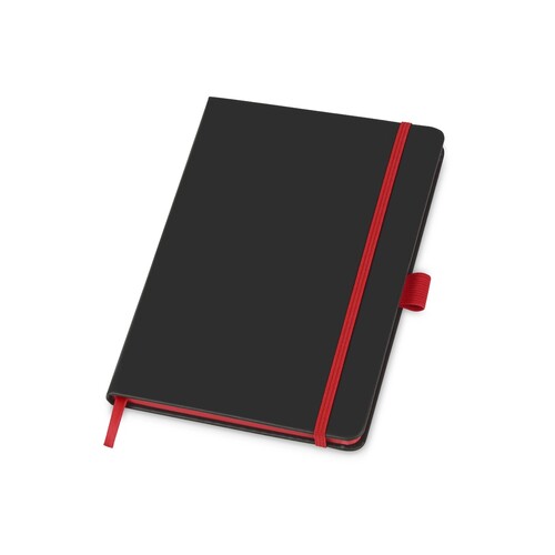 Блокнот "ColorNote Black", твердая обложка A5, 80 листов, черный с красным
