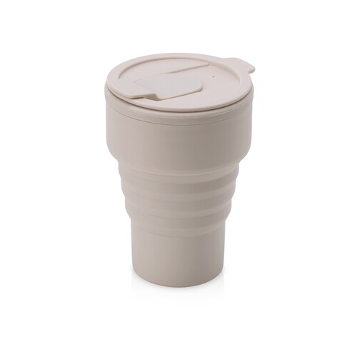 Силиконовый складной стакан "GoCup", бежевый