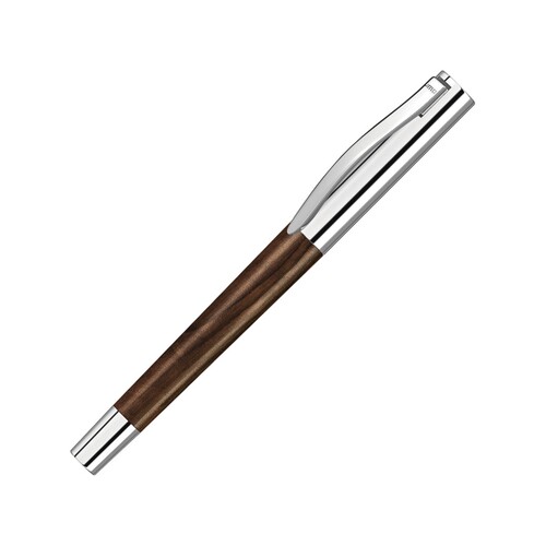Ручка роллер "TITAN WOOD R", синий, 0.7 мм, коричневый/серебряный
