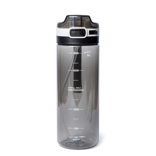 Бутылка для воды со шкалой объема "Сora", 550 мл, черная (черный)