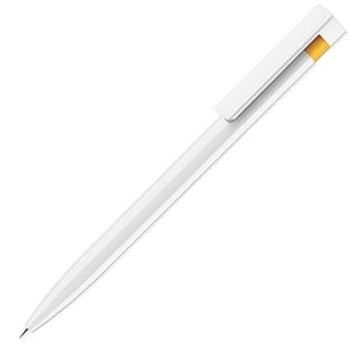 Шариковая ручка Senator с нажимным механизмом "Liberty Polished Basic" (Белый; Жёлтый)