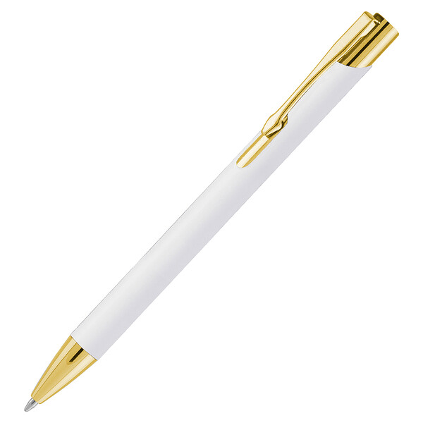 Ручка шариковая, Legend Soft Touch Mirror Gold Requis, белая/золотистая