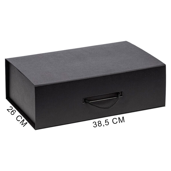 Подарочная коробка, размер 39*26,3*11 см, Solution Prestige Big Case  Fabrique с магнитным клапаном и ручкой , черная