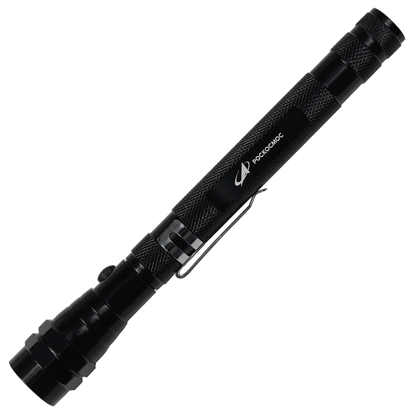 Фонарь телескопический Tools Flashlight Print Sample "Роскосмос", с магнитом, черный