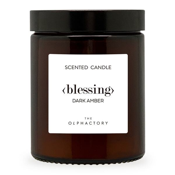 Свеча ароматическая the olphactory, blessing, dark amber, 30 ч