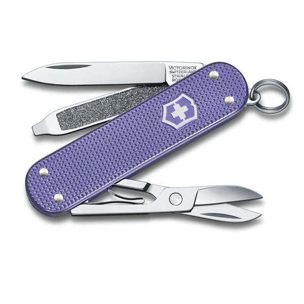 Нож-брелок VICTORINOX Classic SD Alox Colors "Electric Lavender", 58 мм, 5 функций, лавандовый