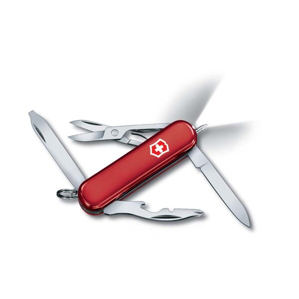 Нож-брелок VICTORINOX Midnight Manager, 58 мм, 10 функций, красный