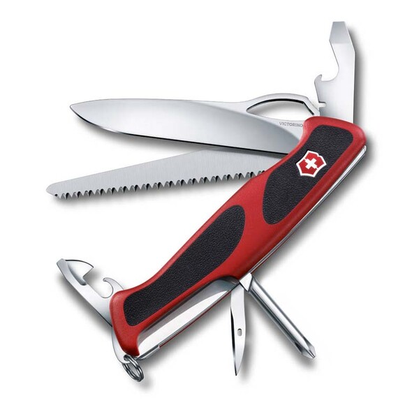 Нож перочинный VICTORINOX RangerGrip 78, 130 мм, 12 функций, с фиксатором лезвия, красный с чёрным