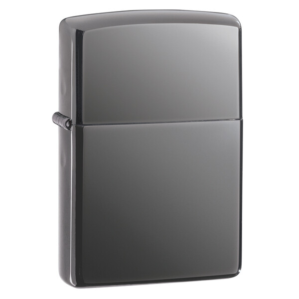Зажигалка ZIPPO классическая с покрытием черный лед | Classic Black Ice®, латунь/сталь, чёрная, глянцевая, 38x13x57 мм