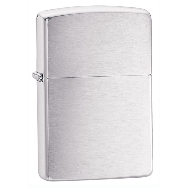 Зажигалка ZIPPO классическая с покрытием матовый хром | Classic Brushed Chrome, латунь/сталь, серебристая, матовая, 38x13x57 мм