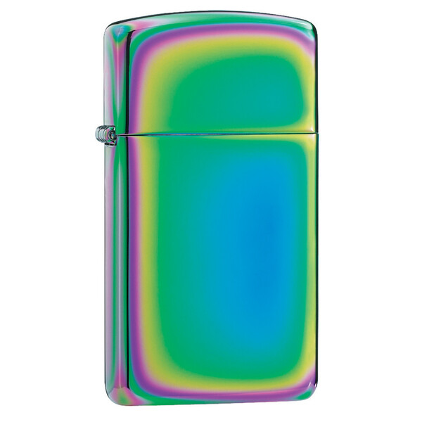 Зажигалка ZIPPO узкая с разноцветным покрытием | Slim® Multi Color, латунь/сталь, разноцветная, глянцевая, 29x10x60 мм