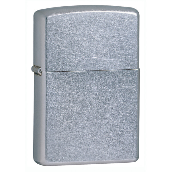 Зажигалка ZIPPO классическая с покрытием поцарапанный хром | Classic Street Chrome, латунь/сталь, серебристая, матовая, 38x13x57 мм