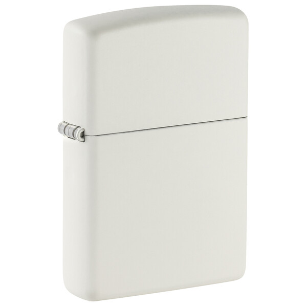 Зажигалка ZIPPO классическая с белым матовым покрытием | Classic White Matte, латунь/сталь, белая, матовая, 38x13x57 мм