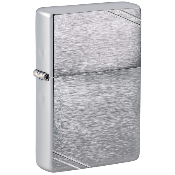 Зажигалка ZIPPO Винтаж серия 1937 года с покрытием матовый хром | Vintage™ Series 1937 Brushed Chrome, серебристая, 38x13x57 мм