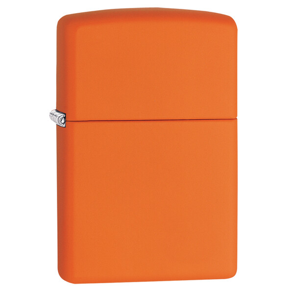Зажигалка ZIPPO классическая с оранжевым матовым покрытием | Classic Orange Matte, латунь/сталь, оранжевая, матовая, 38x13x57 мм