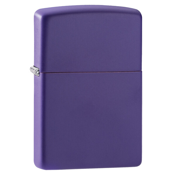 Зажигалка ZIPPO классическая с фиолетовым матовым покрытием | Classic Purple Matte, латунь/сталь, фиолетовая, матовая, 38x13x57 мм