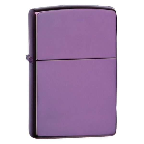 Зажигалка ZIPPO классическая с глянцевым фиолетовым покрытием | Classic High Polish Purple, латунь/сталь, фиолетовая, глянцевая, 38x13x57 мм