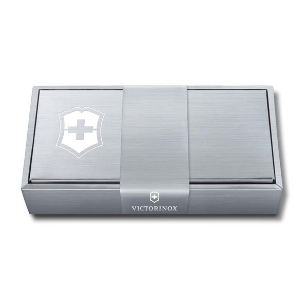 Подарочная коробка VICTORINOX для ножей 84-91 мм толщиной до 6 уровней, картонная, серебристая