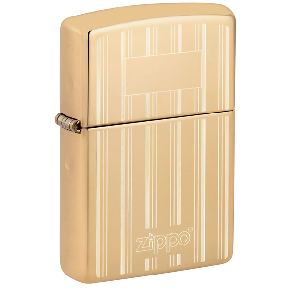 Зажигалка ZIPPO классическая с покрытием Глянцевая латунь | Classic High Polish Brass, латунь/сталь, золотистая, 38x13x57 мм