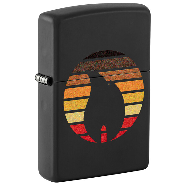 Зажигалка ZIPPO Цветные блоки с черным матовым покрытием | Colorblock Black Matte, латунь/сталь, черная, 38x13x57 мм