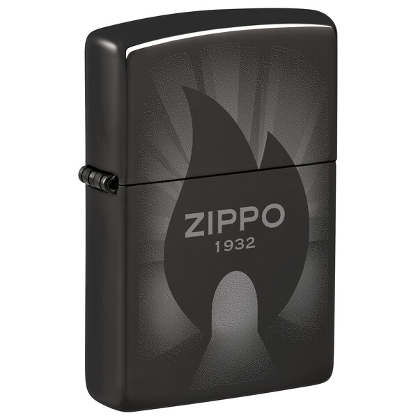 Зажигалка ZIPPO Источник света с черным глянцевым покрытием | Radiant High Polish Black, латунь/сталь, черная, глянцевая, 38x13x57 мм