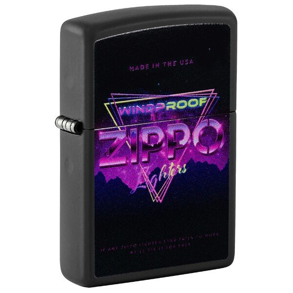 Зажигалка ZIPPO Знак с черным матовым покрытием | Sign Design Black Matte, латунь/сталь, черная, 38x13x57 мм