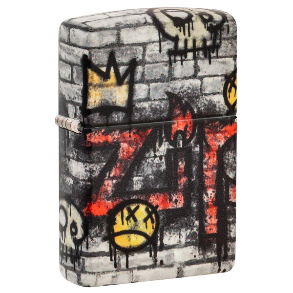Зажигалка ZIPPO Король граффити с матовым покрытием на 540 | Graffiti King 540 Matte, латунь/сталь, разноцветная, матовая, 38x13x57 мм