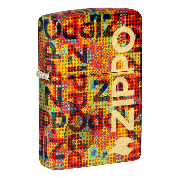 Зажигалка ZIPPO Слияние пикселей с покрытием Искусственно состаренная латунь | Pixel Fusion 540 Tumbled Brass, латунь/сталь, разноцветная, 38x13x57 мм