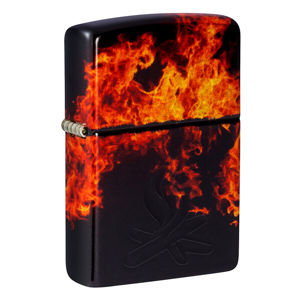 Зажигалка ZIPPO Пламя из ада с покрытием Искусственно состаренная латунь | Fusion Inferno 540 Tumbled Brass, латунь/сталь, разноцветная, 38x13x57 мм