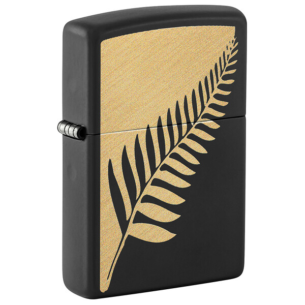 Зажигалка ZIPPO Флора в равновесии с черным матовым покрытием | Zen Flora Design Black Matte, латунь/сталь, черная, матовая, 38x13x57 мм