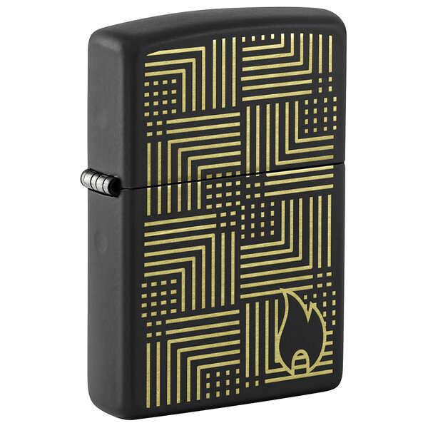 Зажигалка ZIPPO Отражения с черным матовым покрытием | Reflection Design Black Matte, латунь/сталь, черная, матовая, 38x13x57 мм