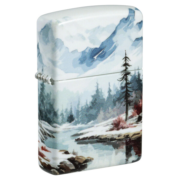 Зажигалка ZIPPO Снежная долина с матовым покрытием на 540 | Frozen Valley 540 Matte, латунь/сталь, разноцветная, матовая, 38x13x57 мм