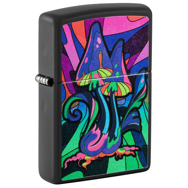 Зажигалка ZIPPO Контркультура с покрытием черный свет | Counter Culture Black Light, латунь/сталь, черная,матовая 38x13x57 мм