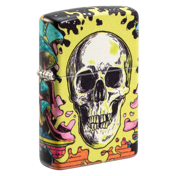 Зажигалка ZIPPO Череп с покрытием, светящимся в темноте зеленым | Skull Design Glow In The Dark Green,латунь/сталь,разноцветная38x13x57 мм