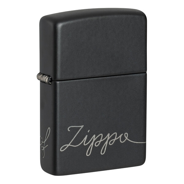 Зажигалка ZIPPO Традиционный дизайн с черным матовым покрытием | Zippo Design Black Matte, латунь/сталь, черная, матовая, 38x13x57 мм